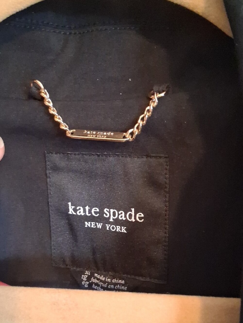 kate spade Leopard-Print Trench Coat - Black & Beige - Picture 4 of 4